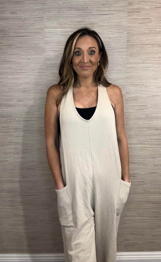 Mineral - Washed Lounge Jumpsuit - Dear GigiSmall