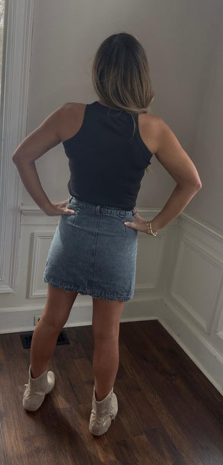 Scalloped Jean Skirt - Dear GigiS