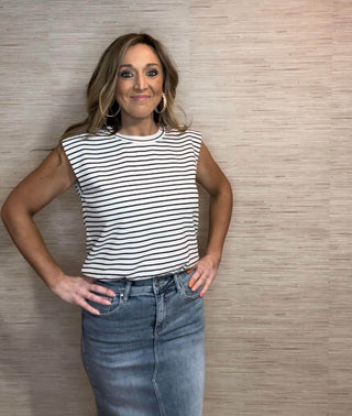 Sleeveless Striped Muscle Tank - Dear GigiXS