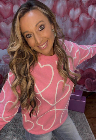 Pink Heart Sweater - Dear GigiS