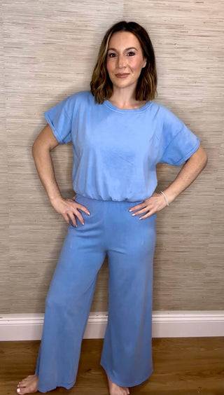 Periwinkle Washed Pant and Tank Set