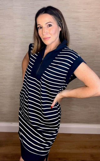 Striped Cap Sleeve Dress - Dear GigiSmall