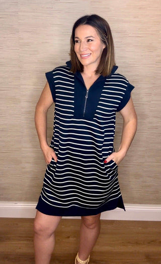 Striped Cap Sleeve Dress - Dear GigiSmall