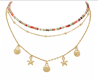 Sea Life Bead Layered Necklace - Dear GigiGold