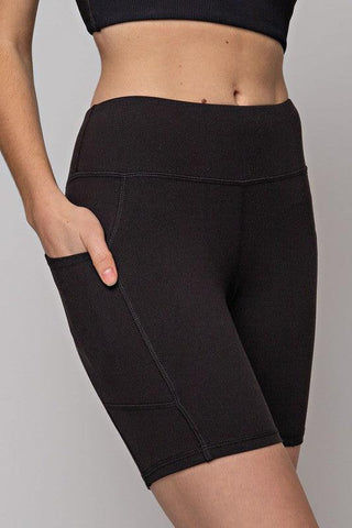 Biker Shorts with side pockets - 6 inch - FINAL SALE - Dear GigiBlackSmall
