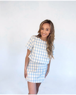 Blue and Off White Skort Set - Dear GigiS