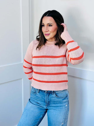 Piper Blush Striped Sweater - Dear GigiS