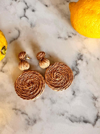 Braided Disc Charm Dangle Earrings - Dear Gigi