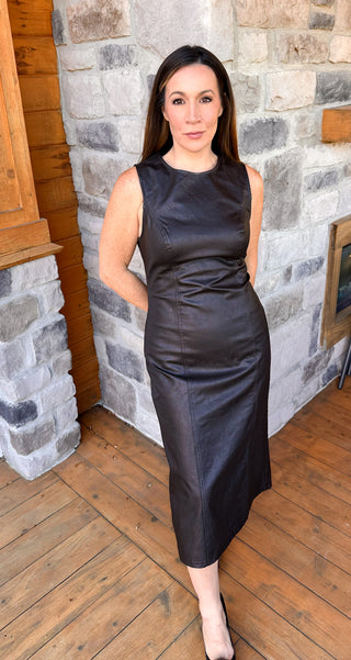 Brown Leather Dress
