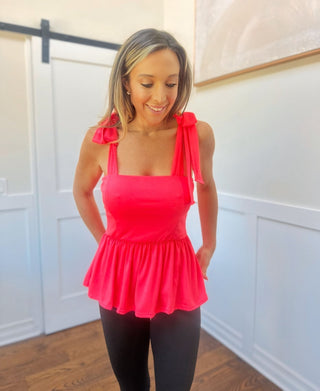 Bow Babe Peplum Tank - Dear GigiPinkS