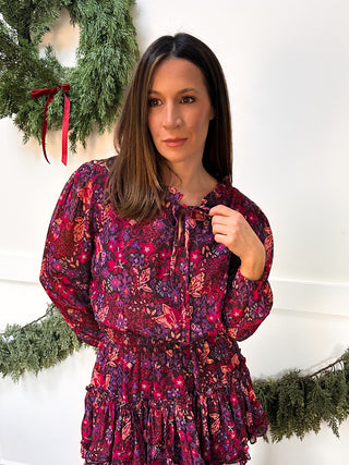 The Freya Dress — floral print with smocking and ruffle details