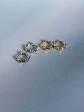 Bamboo Gold Dipped Huggie Hoops - Dear GigiGold