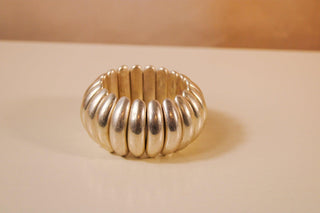 Dome Shaped CCB Stretch Bracelet - Dear GigiSilver