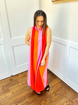 Sunset Sorbet Midi Dress - Dear GigiXS