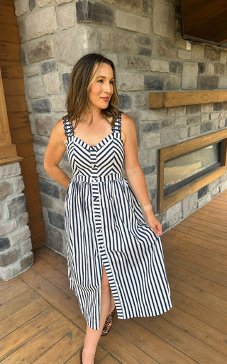 Harbor Stripe Midi Dress - Dear GigiXS