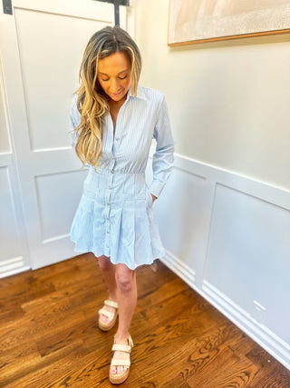 Avery Blue Striped Dress - Dear GigiSmallBlue