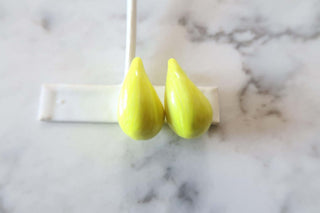 Enamel Raindrop Earrings Yellow - Dear Gigiyellow