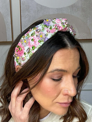 Crystal Floral Headband - Dear GigiPink