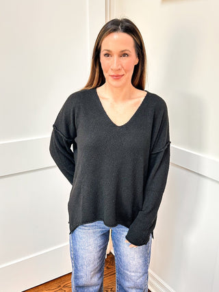 Black V Neck Tunic - Dear GigiS