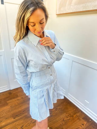 Avery Blue Striped Dress - Dear GigiSmallBlue