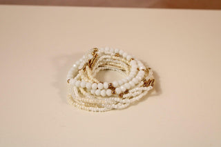 Stackable Multi - Layer Bead Bracelet - Dear GigiWhite
