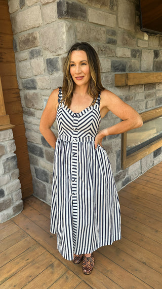 Harbor Stripe Midi Dress - Dear GigiXS