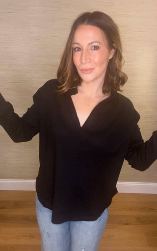 Long Sleeve V Neck - Dear GigiBlackS