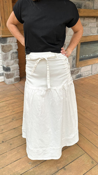 Capri Lace-Up Denim Maxi Skirt - Dear GigiS