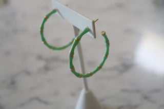 Enamel Bamboo Earrings Mint - Dear GigiMint