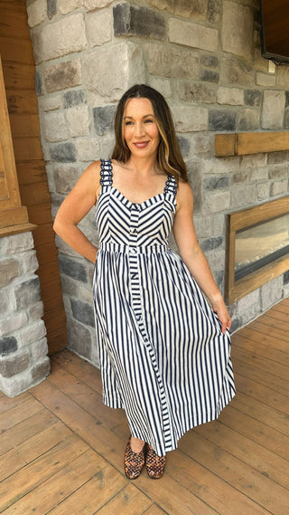 Harbor Stripe Midi Dress - Dear GigiXS