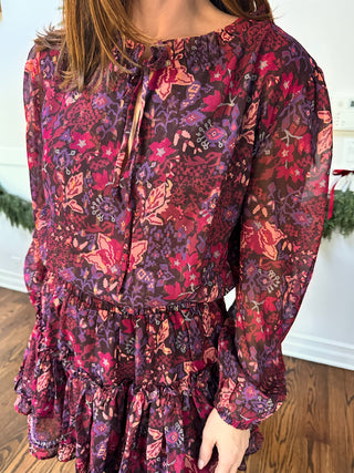 The Freya Dress — floral print with smocking and ruffle details