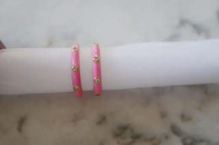 CZ Enamel Hoops - Dear GigiWhite