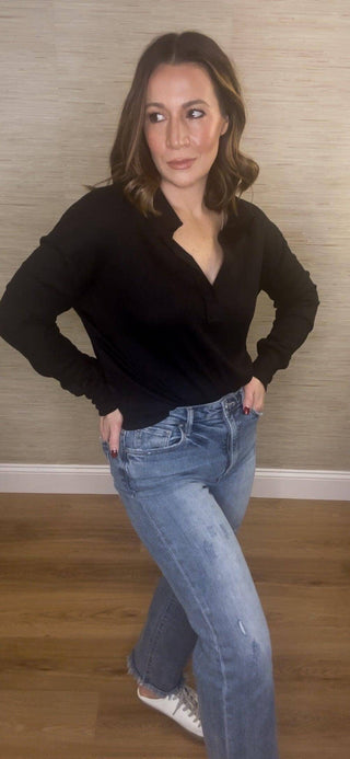 Long Sleeve V Neck - Dear GigiBlackS