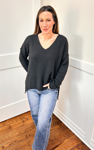 Black V Neck Tunic - Dear GigiS