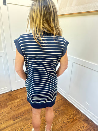 Striped Cap Sleeve Dress