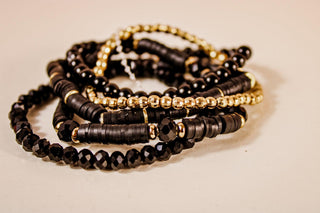 5 Row CCB & Acrylic Bead Bracelet - Dear GigiBlack