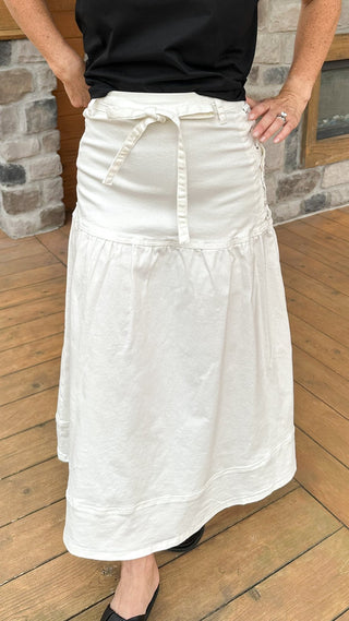 Capri Lace-Up Denim Maxi Skirt - Dear GigiS