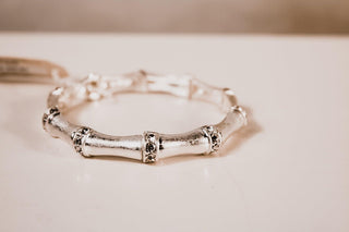 Pave Bamboo Stretch Bracelet - Dear GigiGold