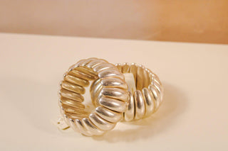 Dome Shaped CCB Stretch Bracelet - Dear GigiSilver