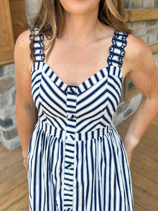 Harbor Stripe Midi Dress - Dear GigiXS