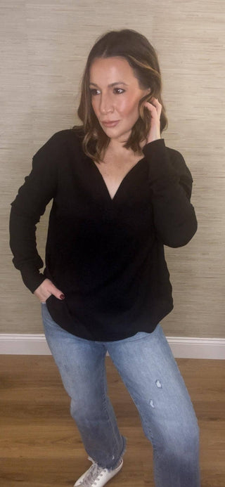 Long Sleeve V Neck - Dear GigiBlackS