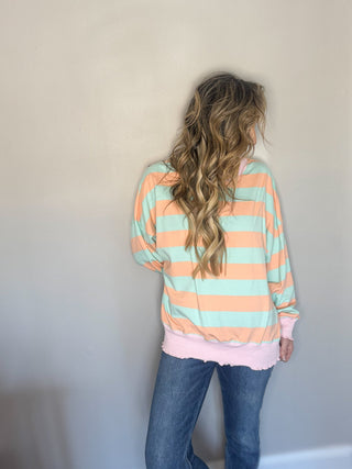 Stripe Terry Top with Lettuce Edges - Dear GigiS