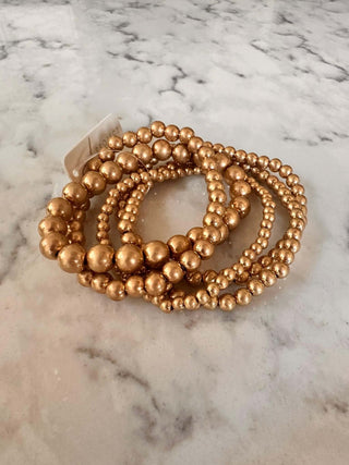 Gold Bead Stacker Bracelet - Dear GigiGold