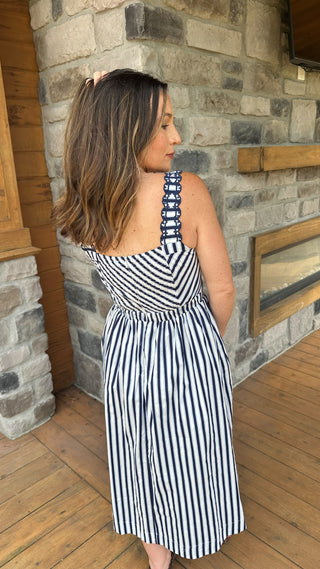 Harbor Stripe Midi Dress - Dear GigiXS