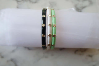 CZ Enamel Cuff Black - Dear GigiBlack