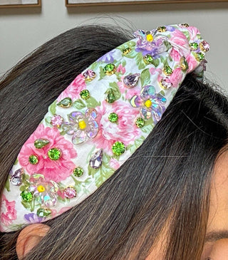 Crystal Floral Headband - Dear GigiPink
