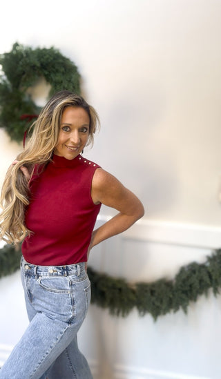 Merlot Pearl Turtleneck - Dear GigiS
