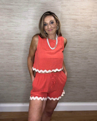 Ric Rac Trim Short Set - Dear GigiSmall