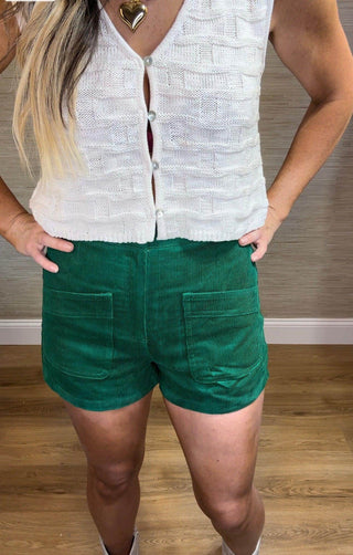 Green Courdoury Shorts - Dear GigiGreenSmall