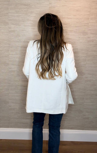 Classic Solid Oversized Linen Blazer - Dear GigiSmall